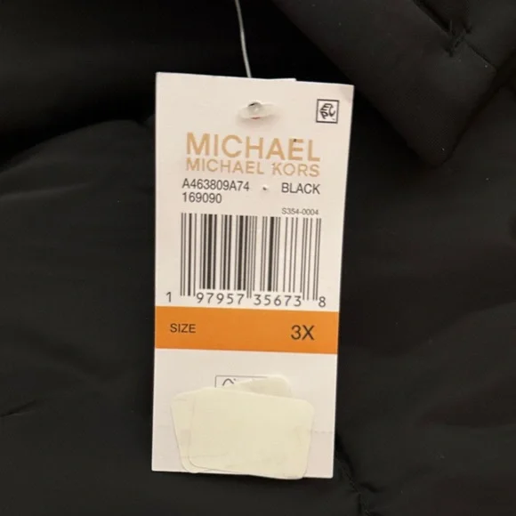 Michael Kors Black Puffer Jacket with Faux Fur Trim - Picture 4 of 8